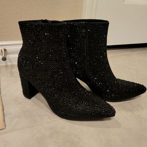 Black Sparkly Rhinestone Boots